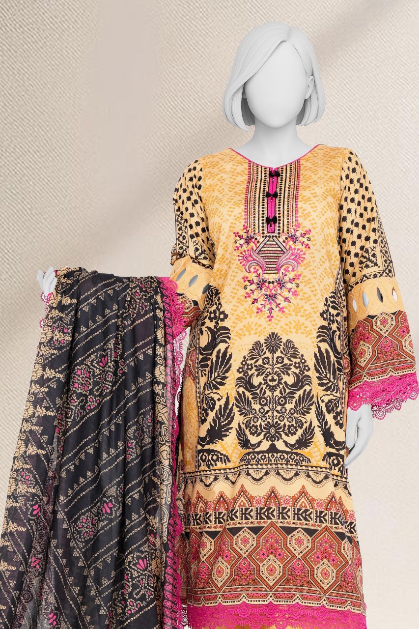 Panjnad by j. Emb Lawn Collection 3PC