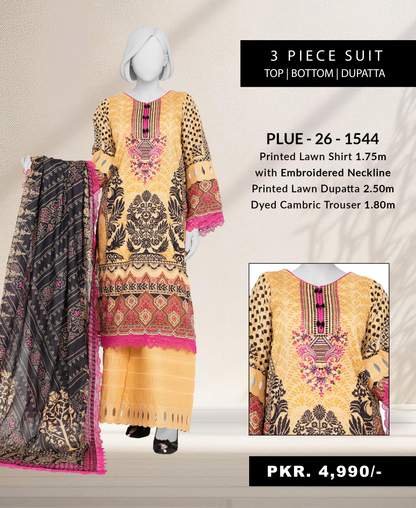Panjnad by j. Emb Lawn Collection 3PC
