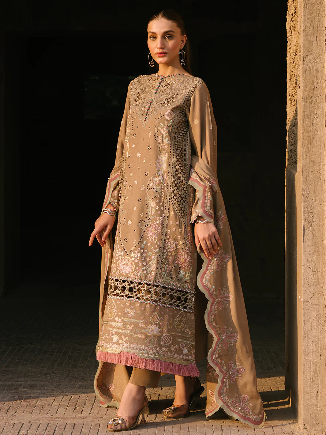Bin Ilyas Cambric Embroidered 3PC
