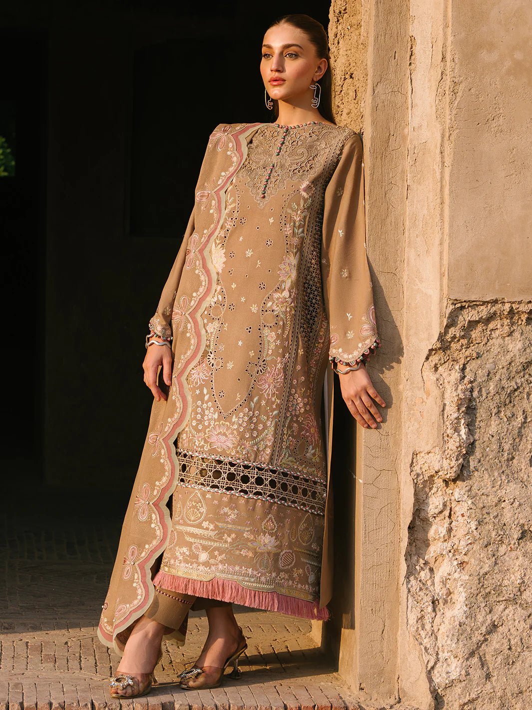 Bin Ilyas Cambric Embroidered 3PC