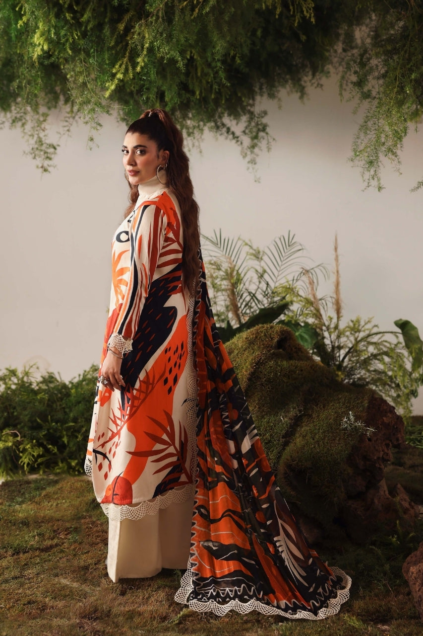 Bloom & Vogue By Naqsh Digital Printed Self Jacquard Viscose 3PC