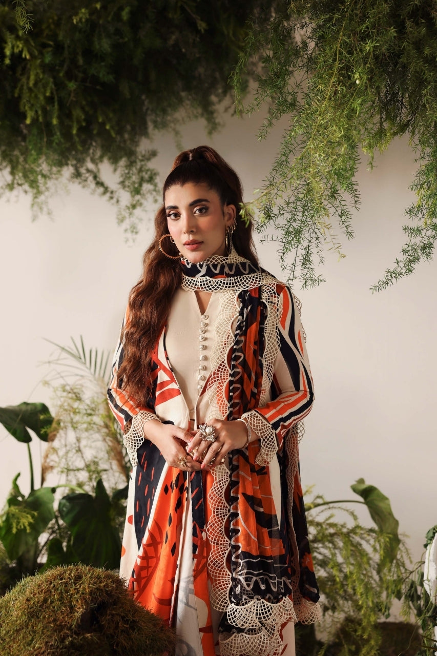 Bloom & Vogue By Naqsh Digital Printed Self Jacquard Viscose 3PC