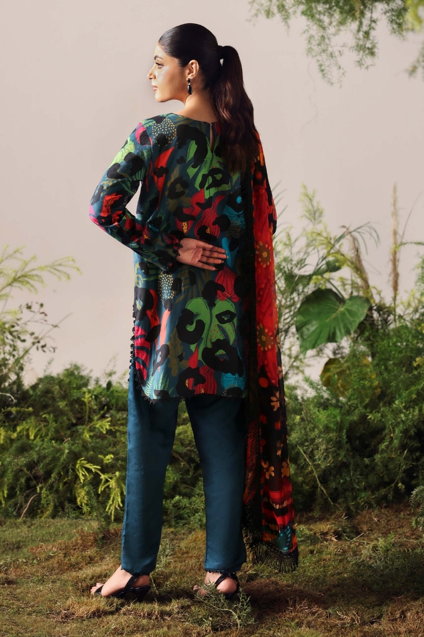 Bloom & Vogue By Naqsh Digital Printed Self Jacquard Viscose 3PC