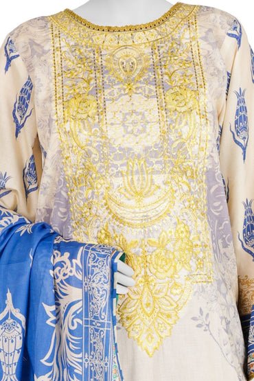 Panjnad by j. Emb Lawn Collection 3PC