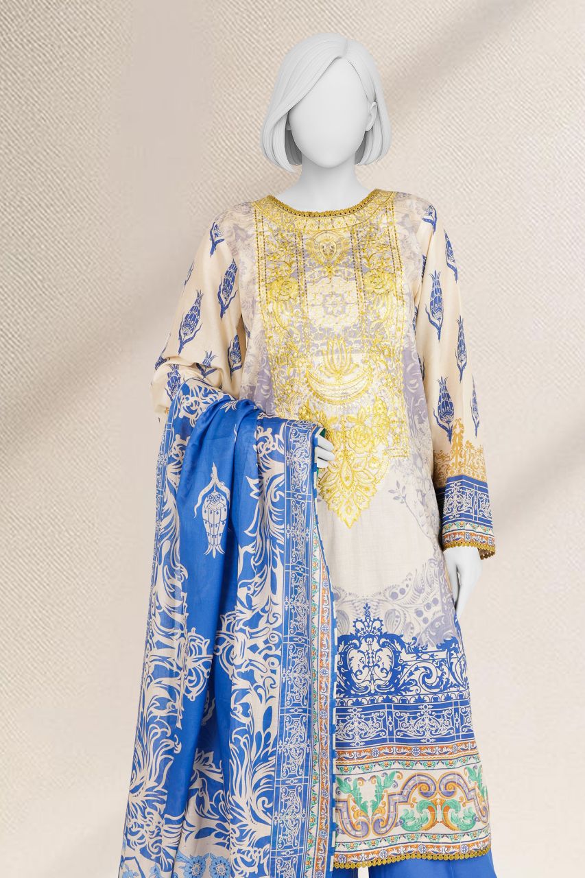 Panjnad by j. Emb Lawn Collection 3PC