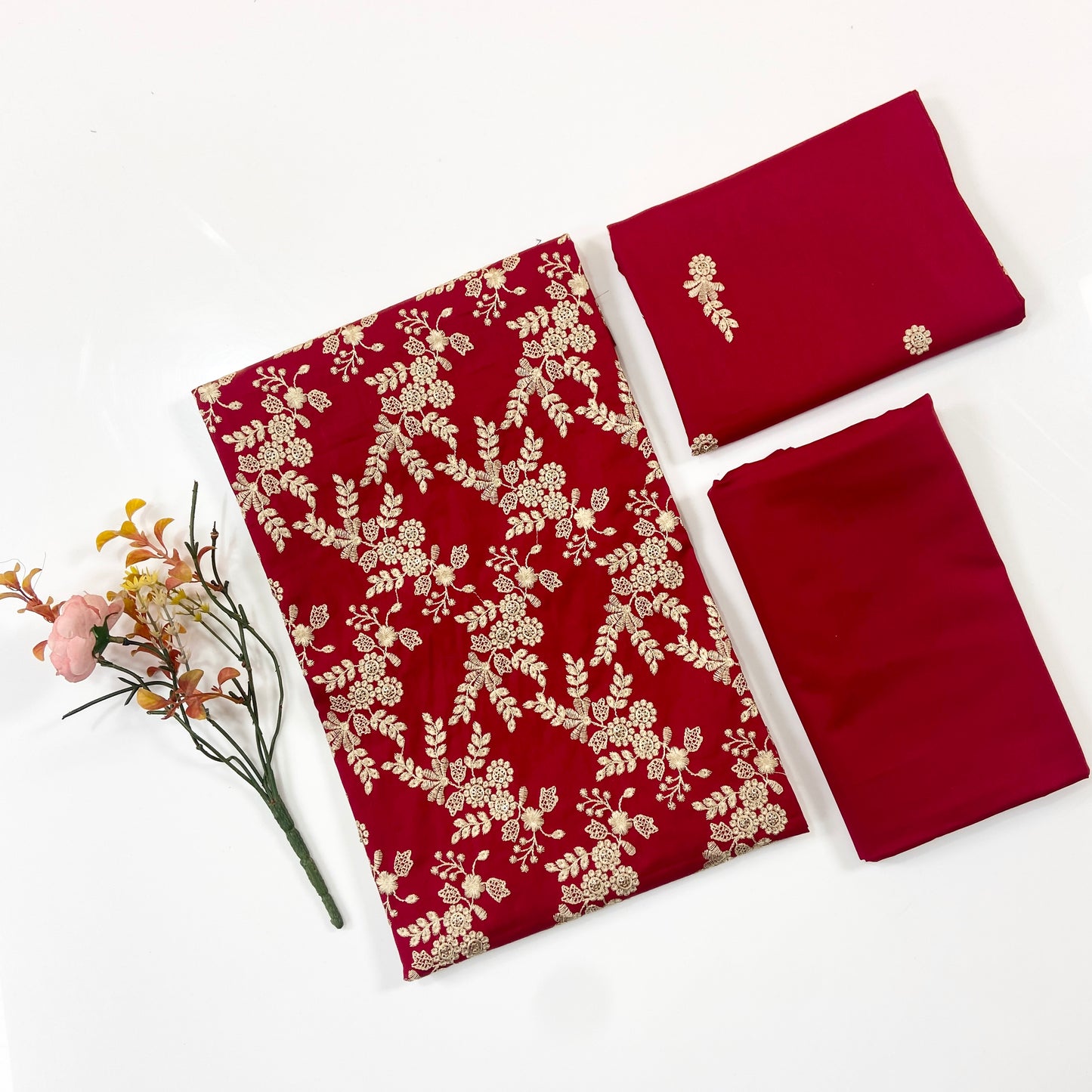 Bareeze Plain Emb Shirt & Trouser Lawn 2PC