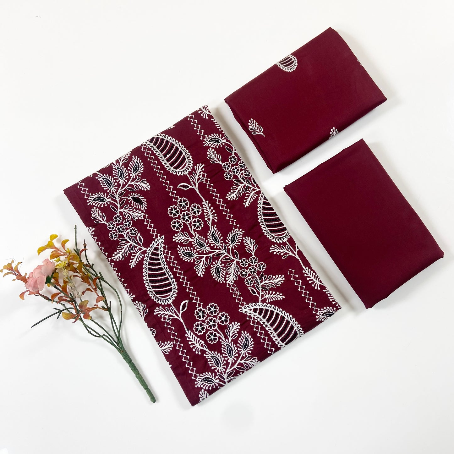 Bareeze Plain Emb Shirt & Trouser Lawn 2PC