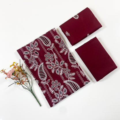 Bareeze Plain Emb Shirt & Trouser Lawn 2PC