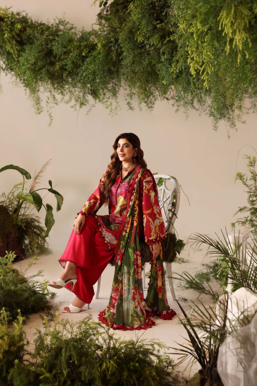 Bloom & Vogue By Naqsh Digital Printed Self Jacquard Viscose 3PC