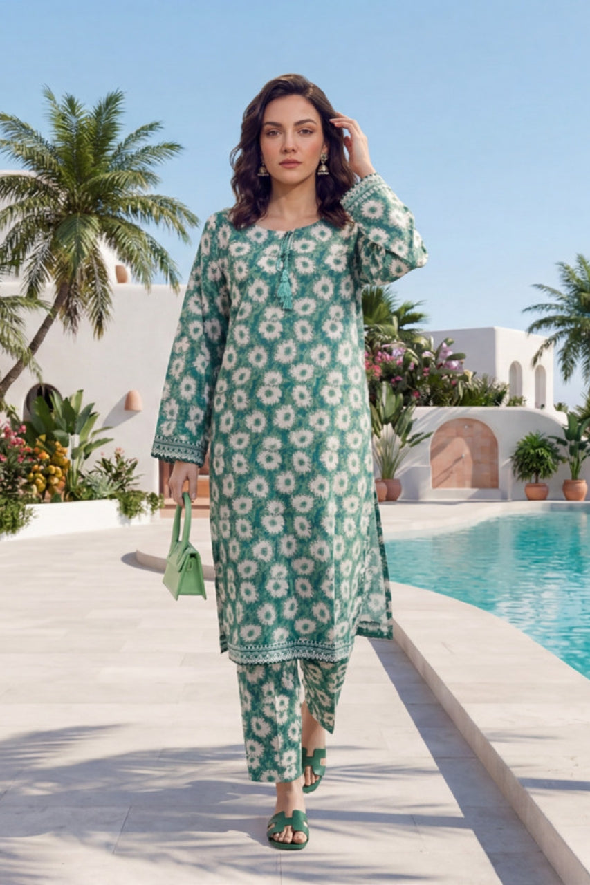 Elaya Platinum Premium Printed Lawn 2PC