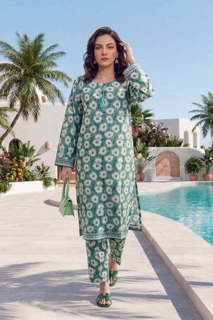 Elaya Platinum Premium Printed Lawn 2PC