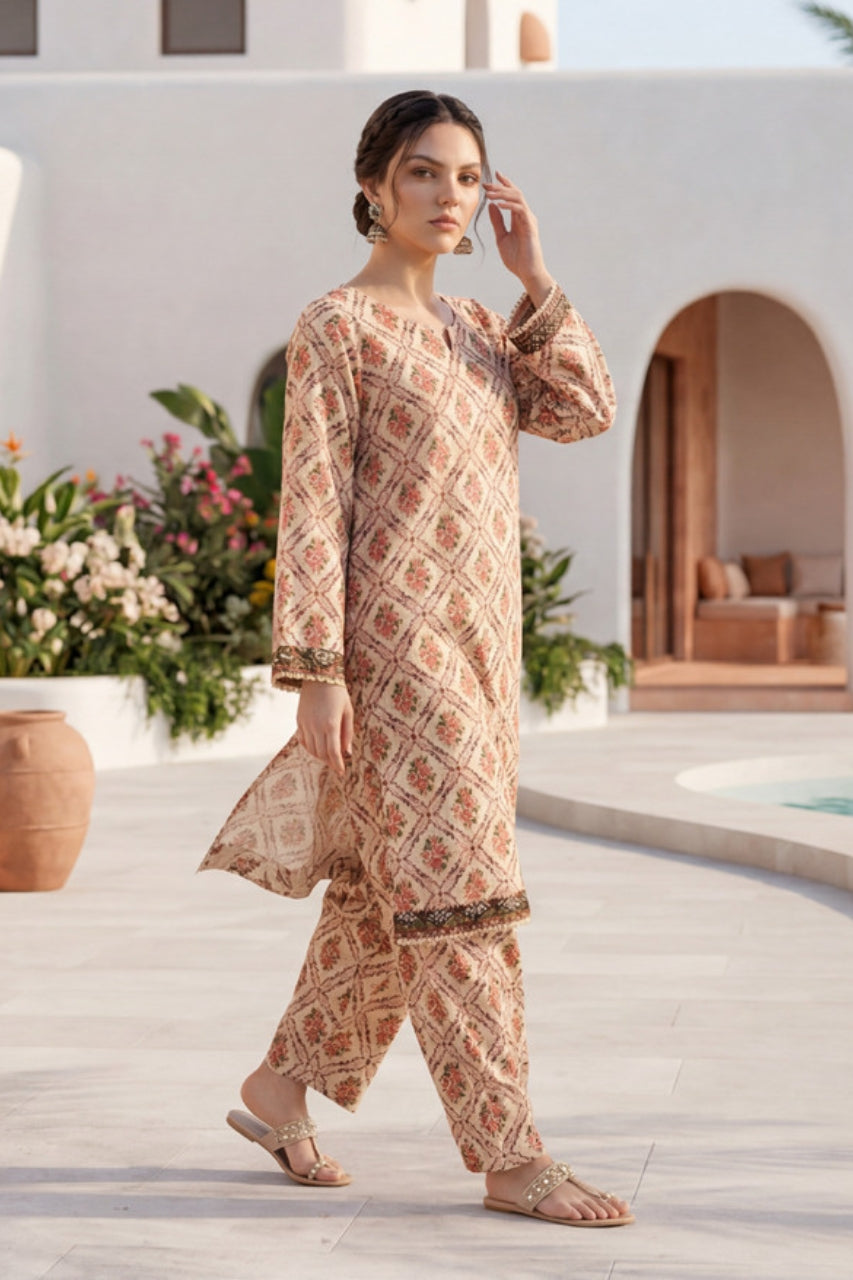 Elaya Platinum Premium Printed Lawn 2PC