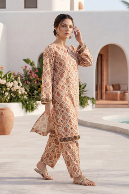 Elaya Platinum Premium Printed Lawn 2PC