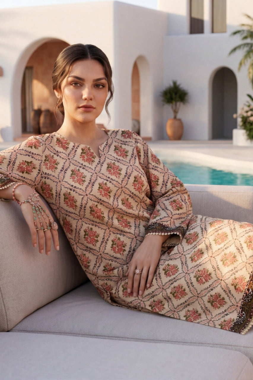 Elaya Platinum Premium Printed Lawn 2PC