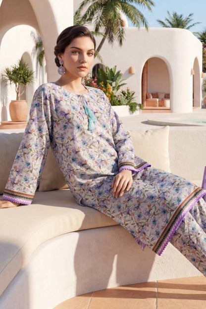 Elaya Platinum Premium Printed Lawn 2PC