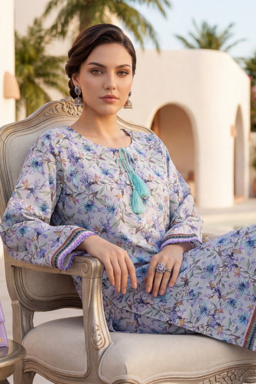Elaya Platinum Premium Printed Lawn 2PC