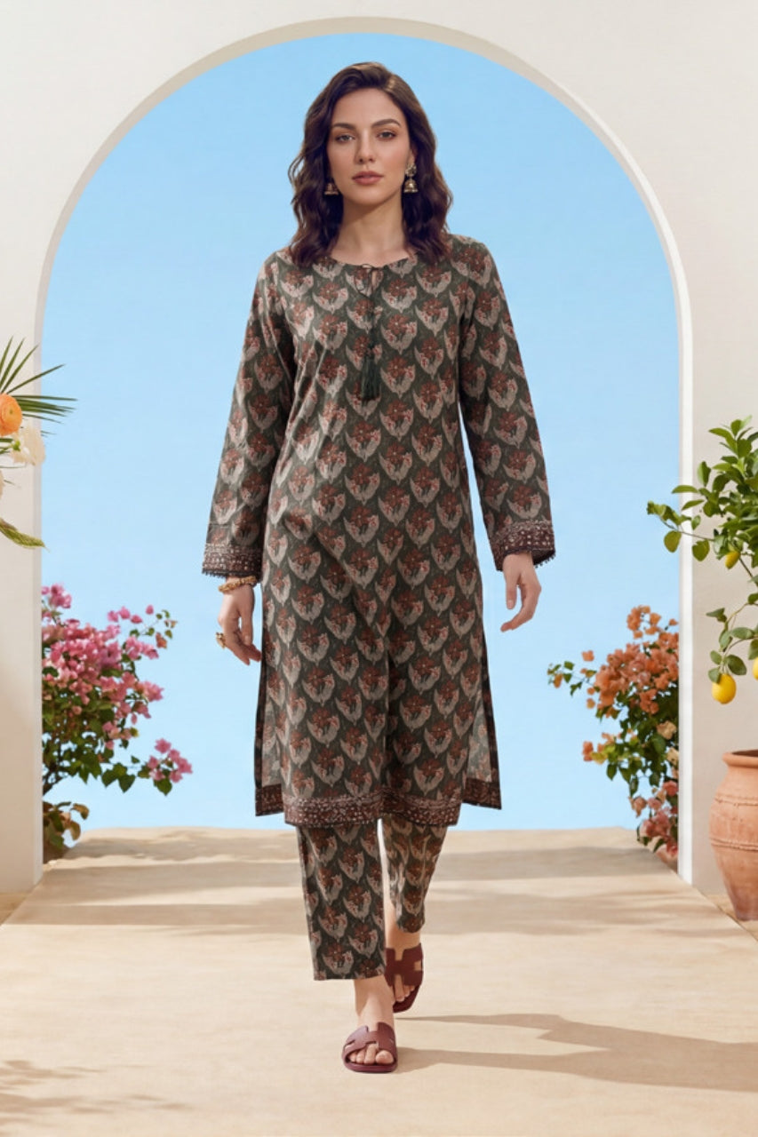 Elaya Platinum Premium Printed Lawn 2PC