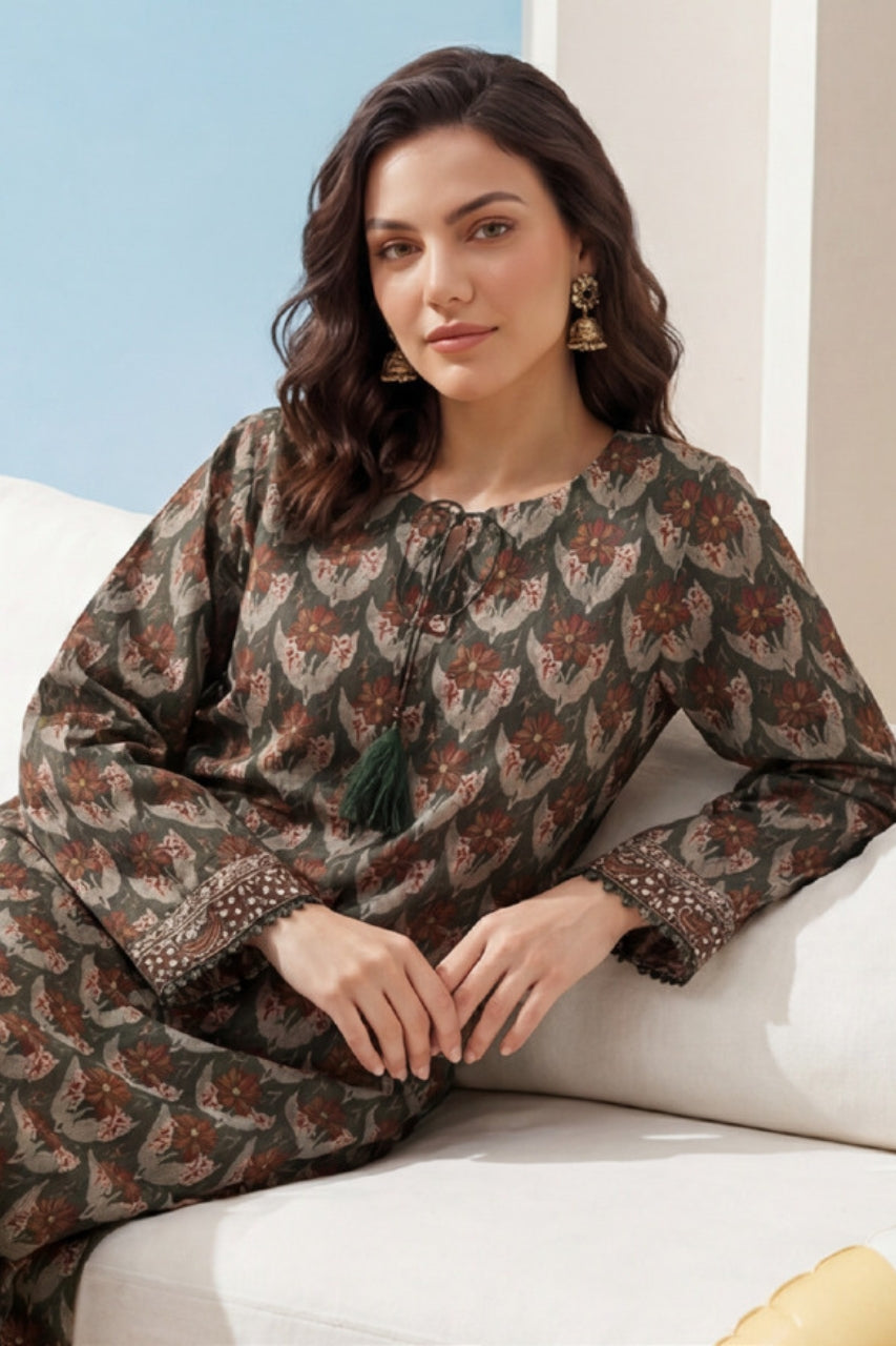 Elaya Platinum Premium Printed Lawn 2PC