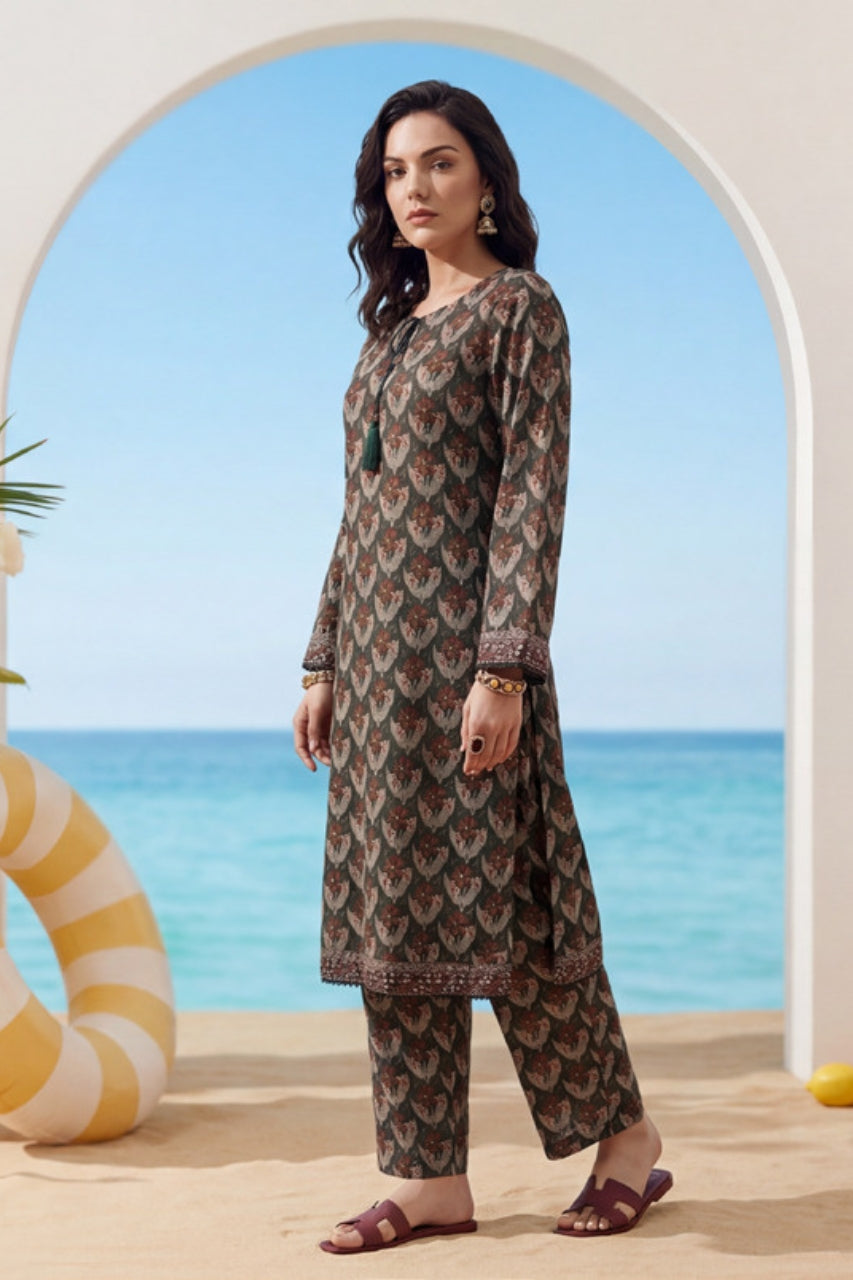 Elaya Platinum Premium Printed Lawn 2PC