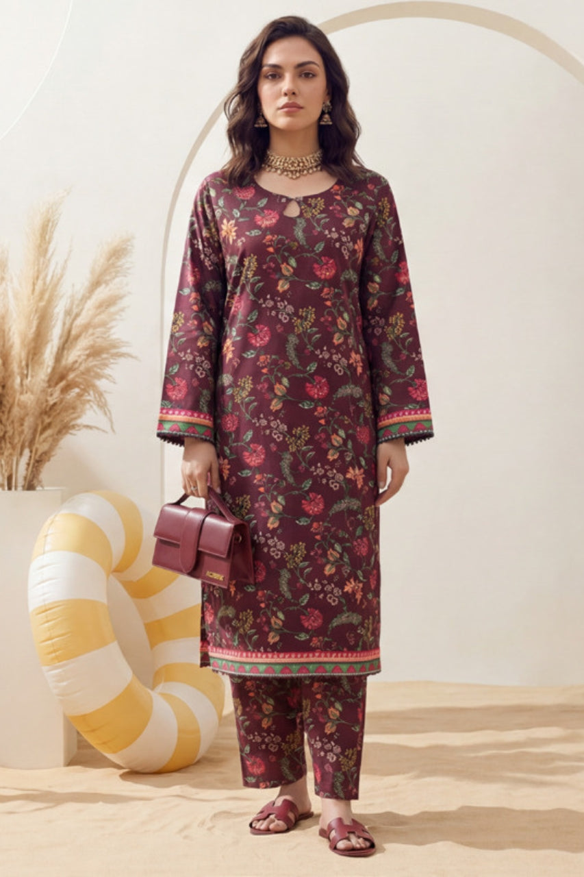 Elaya Platinum Premium Printed Lawn 2PC
