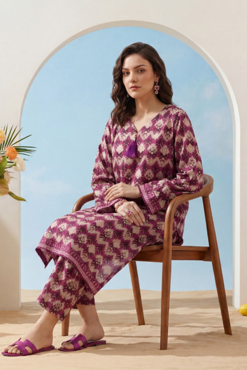Elaya Platinum Premium Printed Lawn 2PC