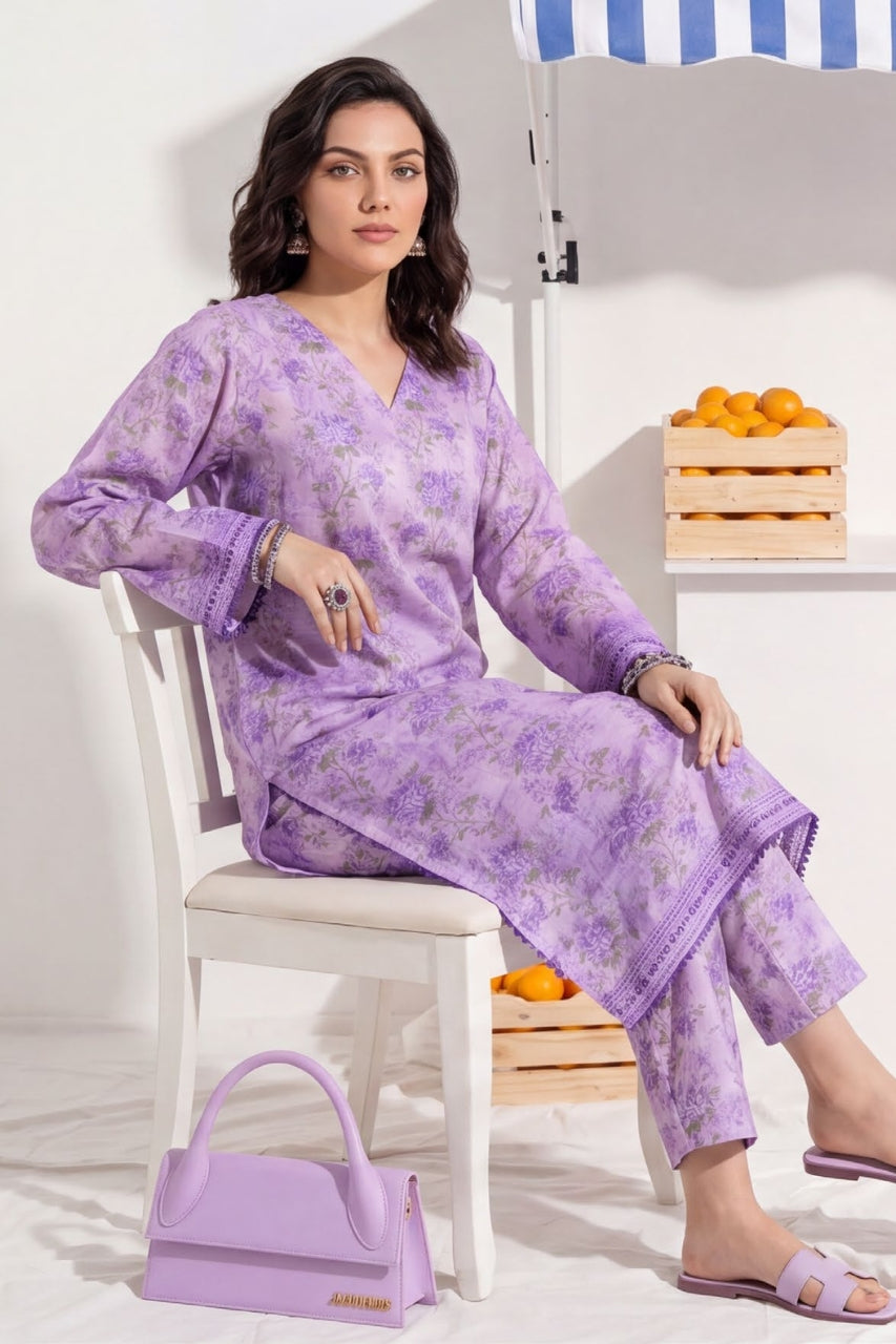 Elaya Platinum Premium Printed Lawn 2PC