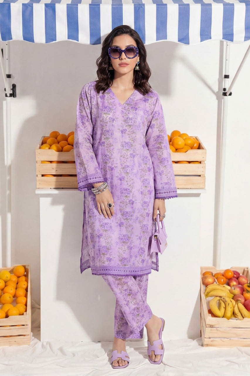 Elaya Platinum Premium Printed Lawn 2PC