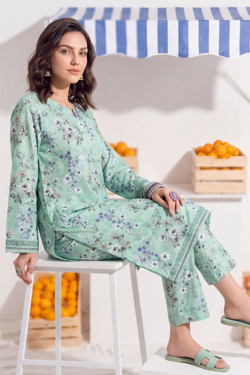 Elaya Platinum Premium Printed Lawn 2PC