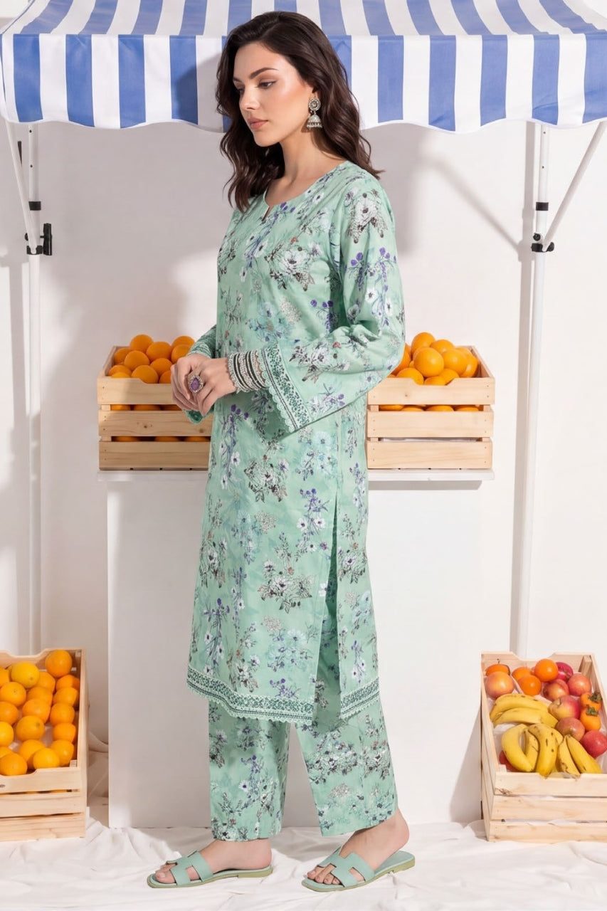 Elaya Platinum Premium Printed Lawn 2PC