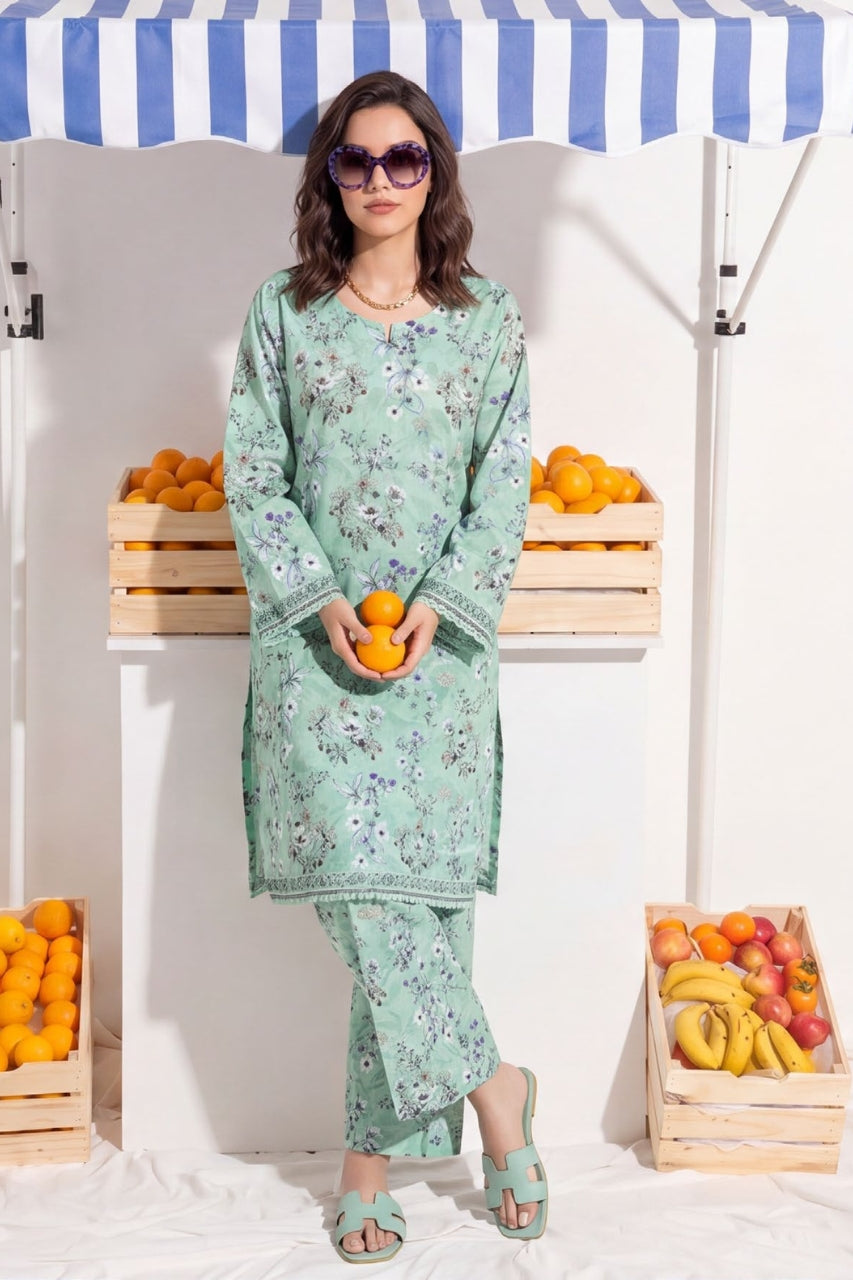 Elaya Platinum Premium Printed Lawn 2PC