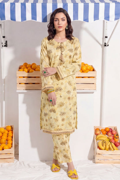 Elaya Platinum Premium Printed Lawn 2PC