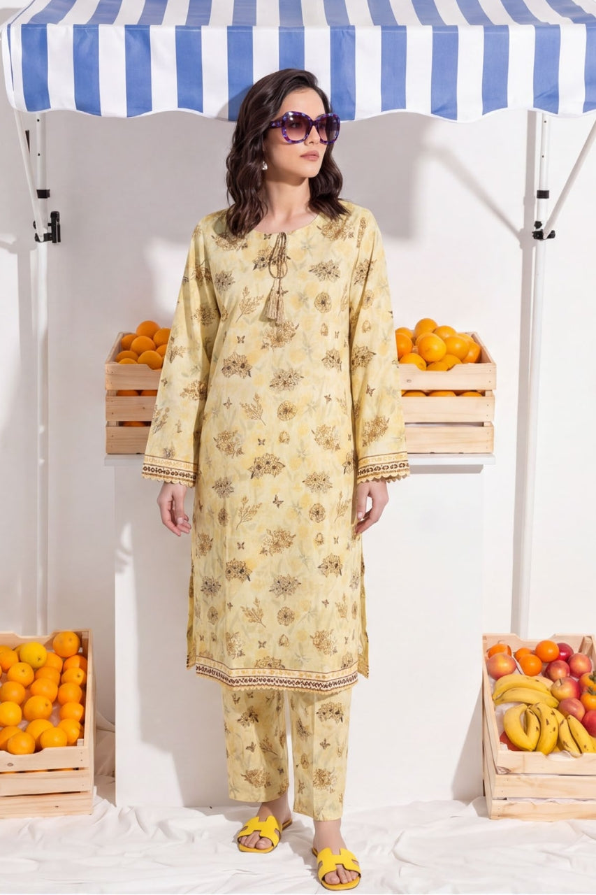 Elaya Platinum Premium Printed Lawn 2PC
