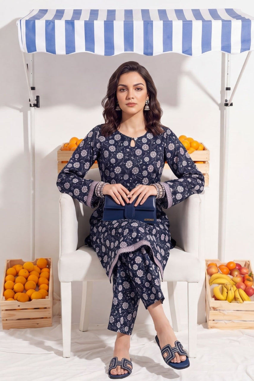 Elaya Platinum Premium Printed Lawn 2PC