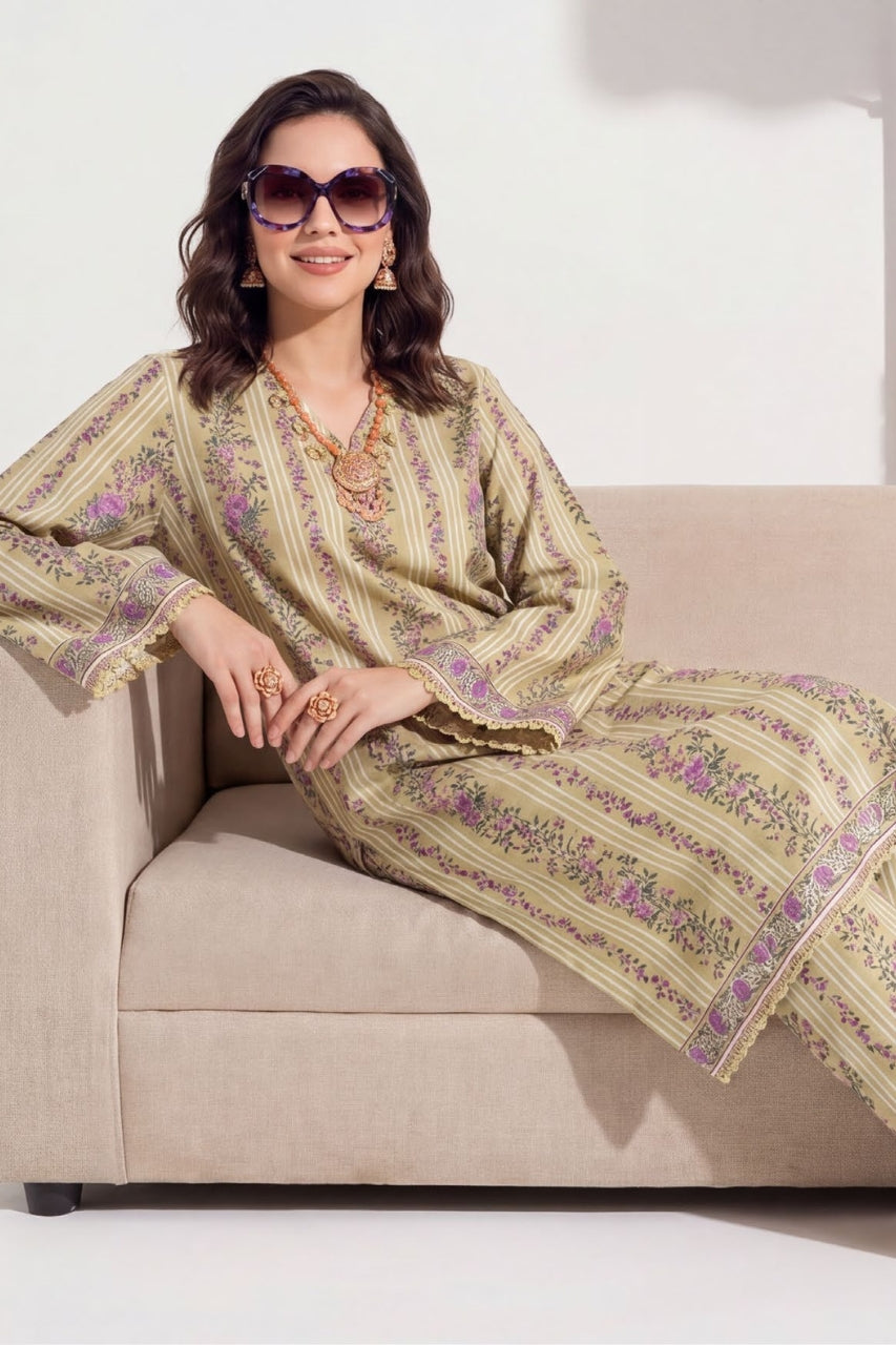 Elaya Platinum Premium Printed Lawn 2PC