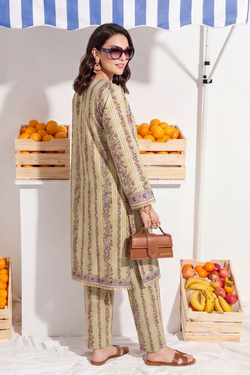 Elaya Platinum Premium Printed Lawn 2PC