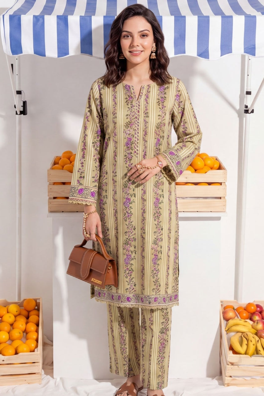 Elaya Platinum Premium Printed Lawn 2PC