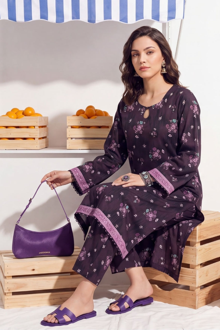 Elaya Platinum Premium Printed Lawn 2PC