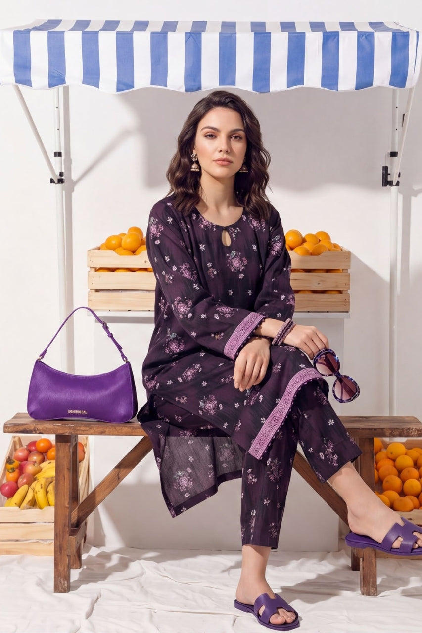 Elaya Platinum Premium Printed Lawn 2PC