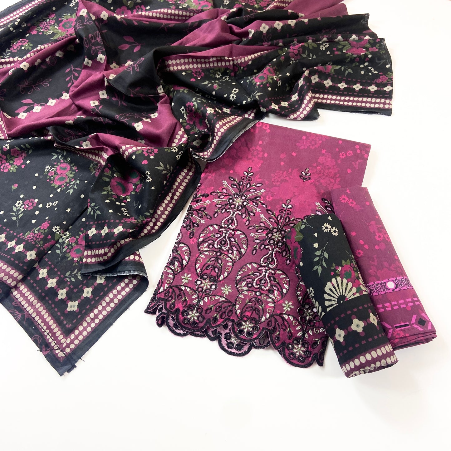 Sahiba By Pak Fabrics Printed & Emb Chickenkari Lawn 3PC