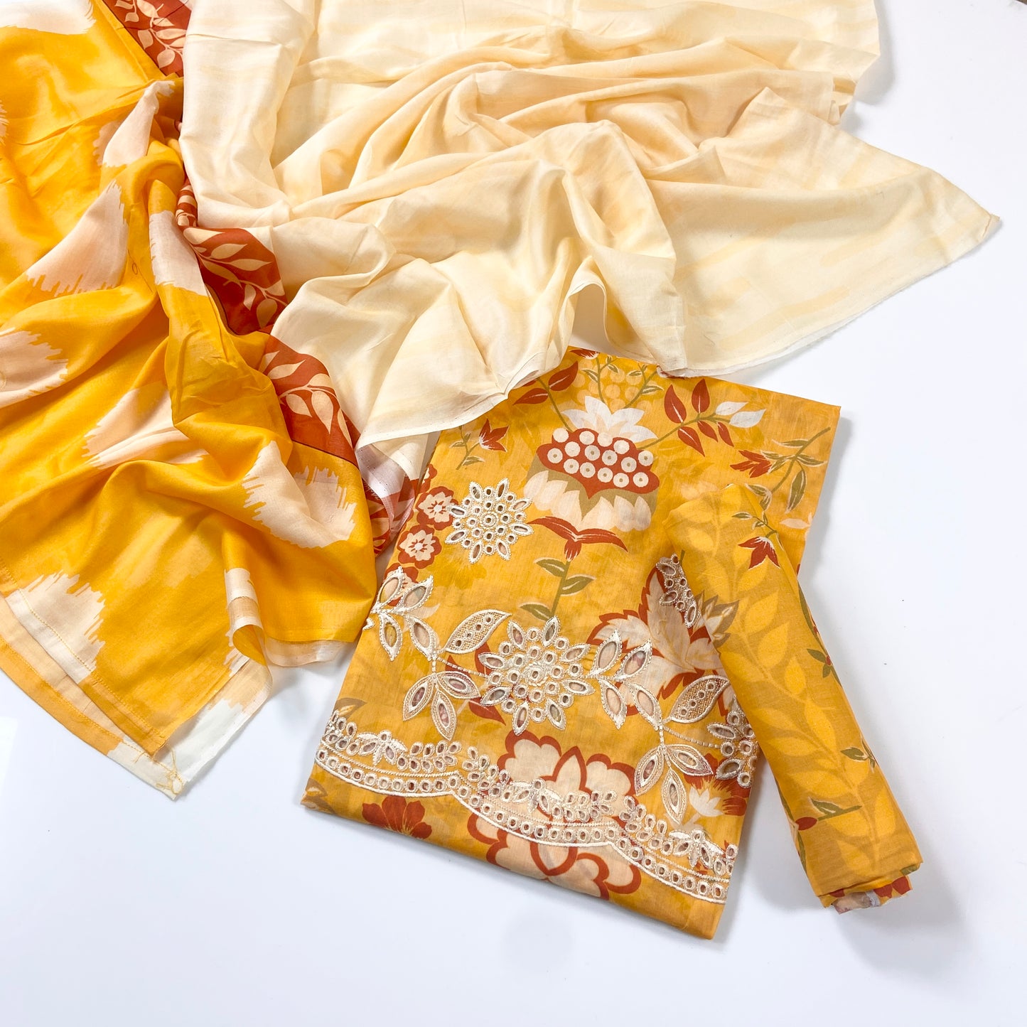 Sahiba By Pak Fabrics Printed & Emb Chickenkari Lawn 3PC