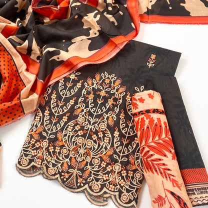 Sahiba By Pak Fabrics Printed & Emb Chickenkari Lawn 3PC