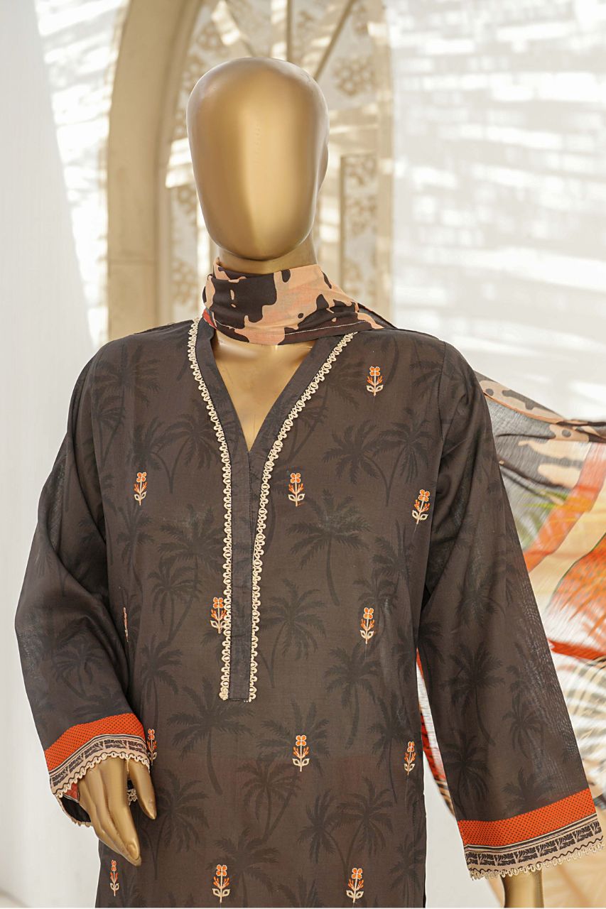 Sahiba By Pak Fabrics Printed & Emb Chickenkari Lawn 3PC