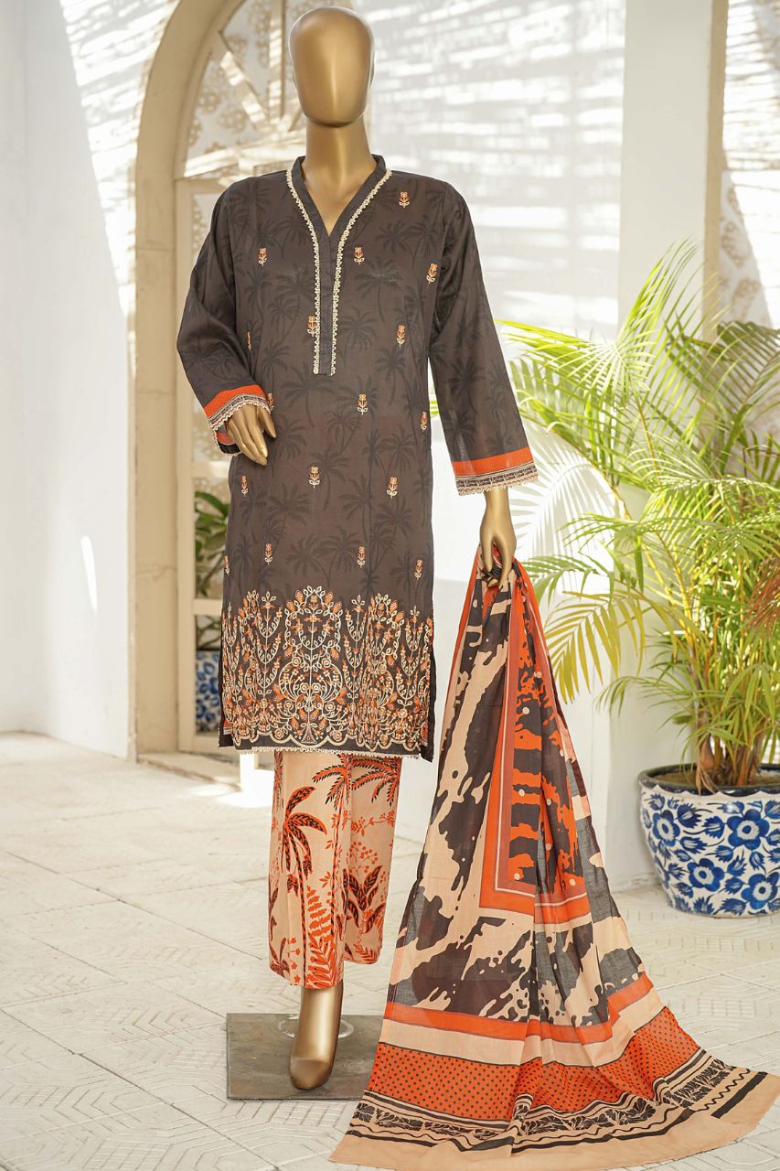 Sahiba By Pak Fabrics Printed & Emb Chickenkari Lawn 3PC