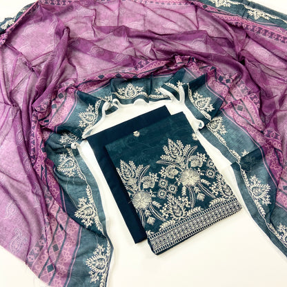 Sapphire Digital Printed & Emb Lawn 3PC