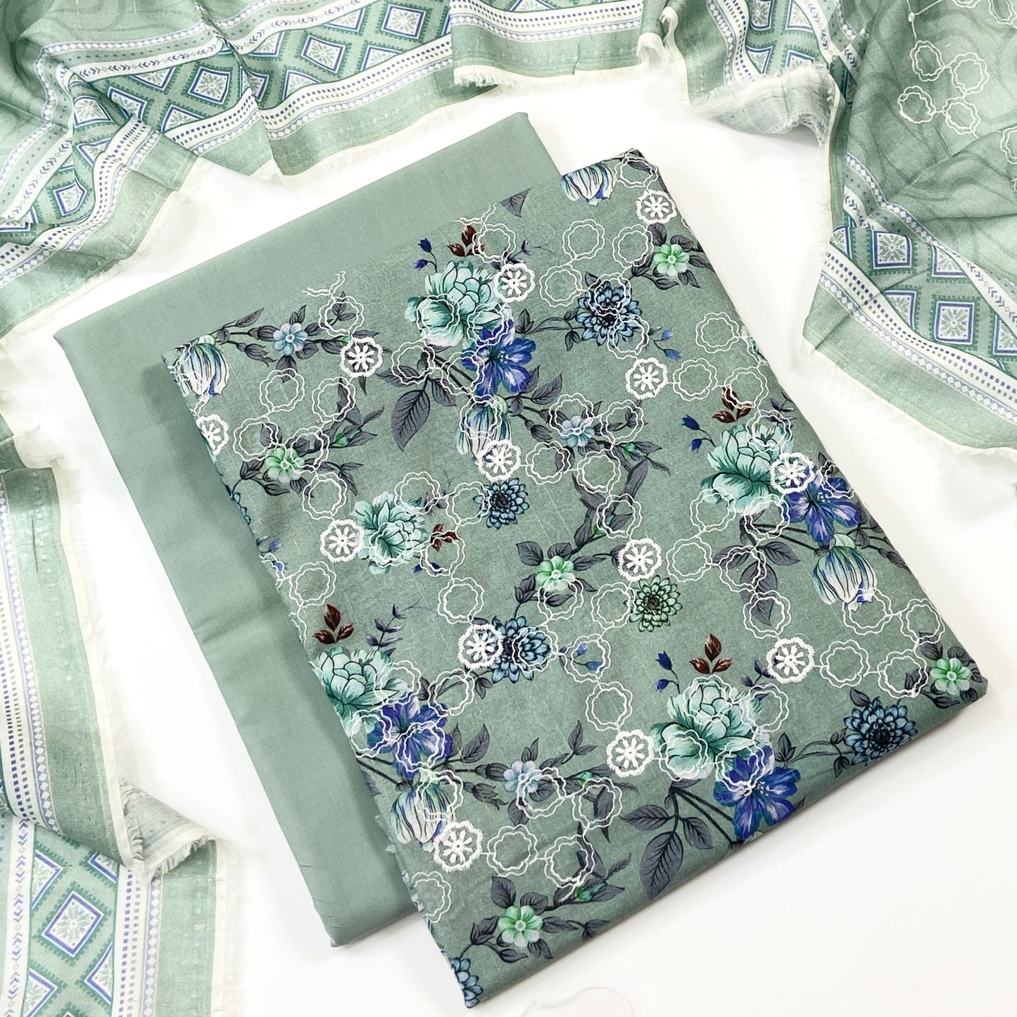 Sapphire Digital Printed & Emb Lawn 3PC