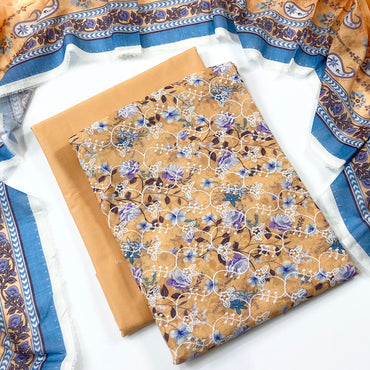 Sapphire Digital Printed & Emb Lawn 3PC