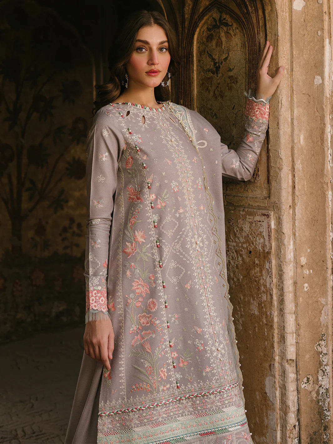 Bin Ilyas Cambric Embroidered 3PC