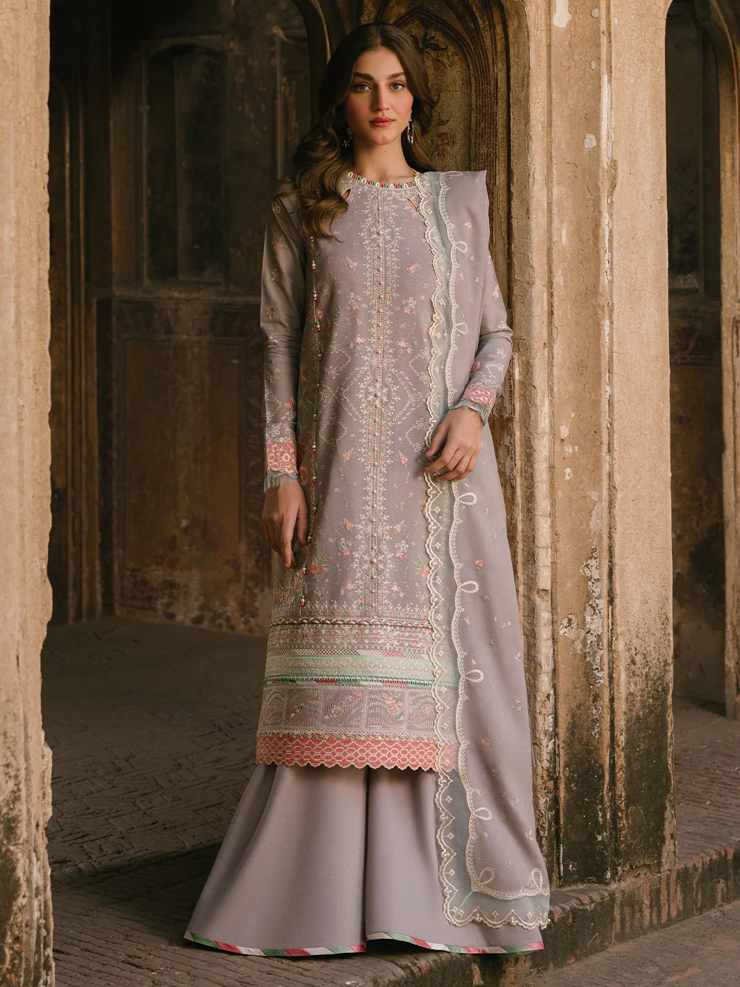 Bin Ilyas Cambric Embroidered 3PC