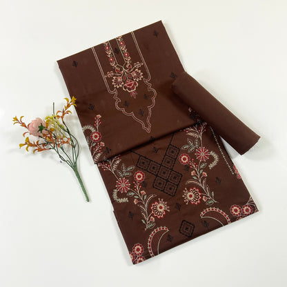 Beechtree Plain Emb Shirt & Trouser Lawn 2PC
