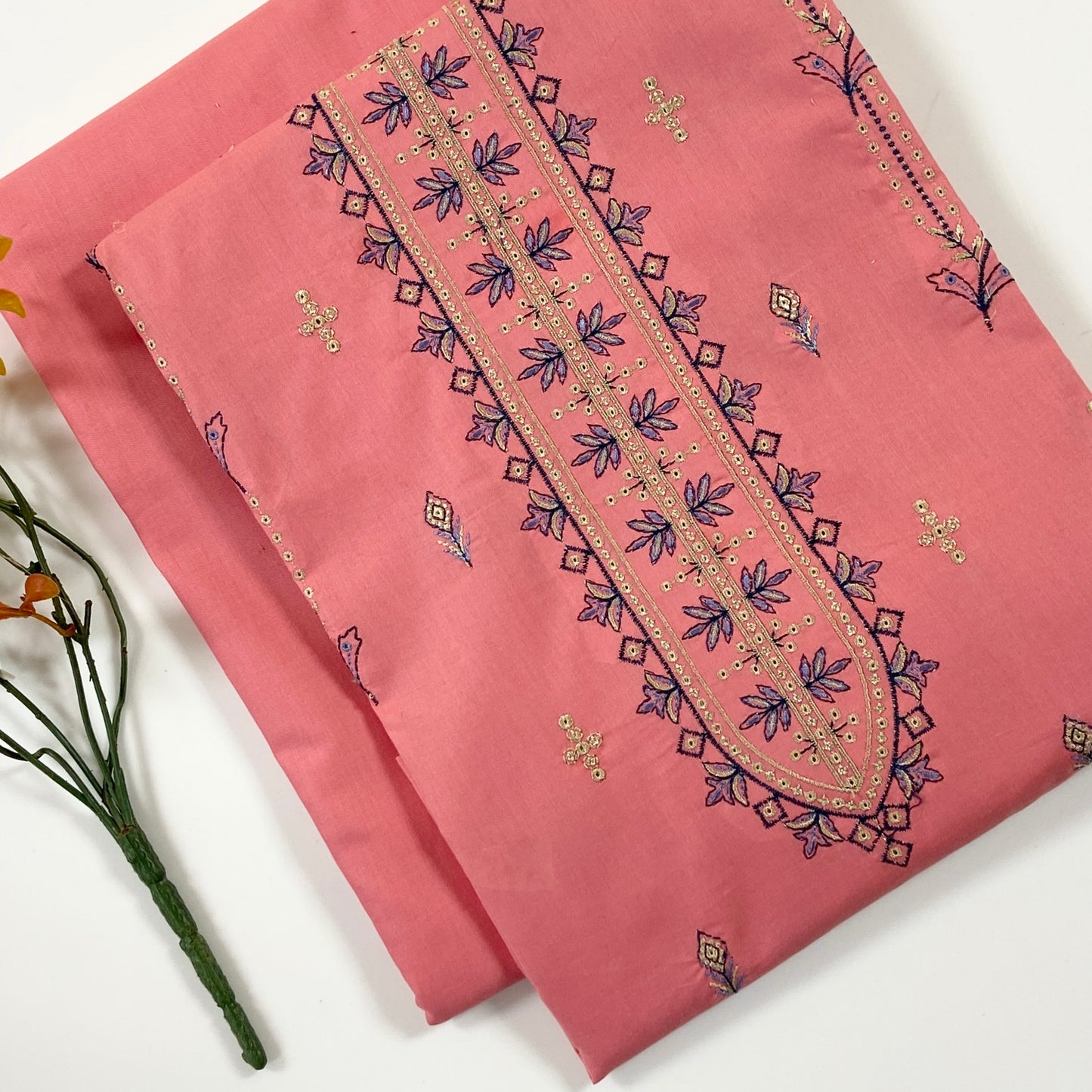 Beechtree Plain Emb Shirt & Trouser Lawn 2PC